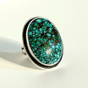 Sterling Silver Turquoise Handmade Ring Size 5